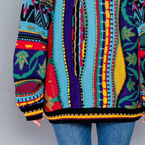 COOGI Australia Authentic 1990s Knit Colorful Sweater Large Vintage - Picture 7 of 7